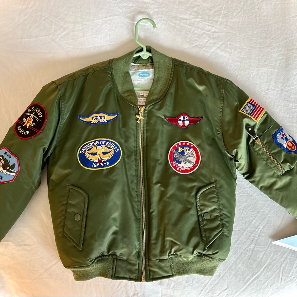 New, with Tags - Kids’ Bomber Jacket | Size 8 | Olive Green | Nylon, Polyester